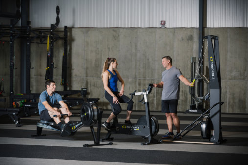 Комплект из 3-х кроссфит тренажеров Concept2: лыжный SkiErg с подставкой + гребной Model D + вело BikeErg