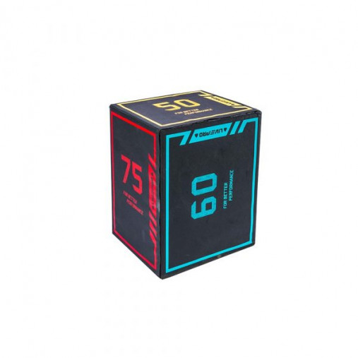 Плиометрический бокс LIVEPRO Duty Soft Plyometric Box 40 x 50 x 60 см, дерево, покрыт упругой EVA-пеной и имеет прочный нескользящий чехол из ПВХ с яркой маркировкой высоты