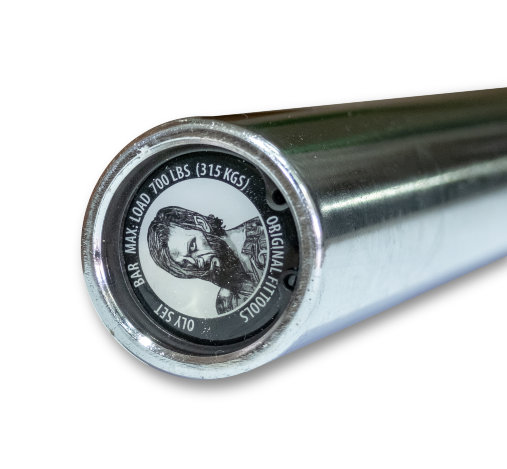 Гриф олимпийский прямой 86" (220см, вес 20кг), нагрузка до 315 кг, хромированный Гриф олимпийский прямой 86" (220см, вес 20кг), нагрузка до 315 кг, хромированный