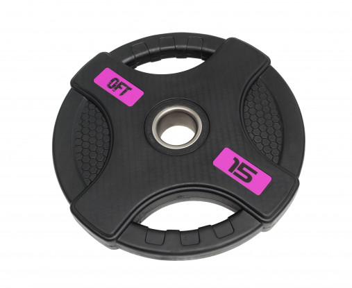 Диск олимпийский обрезиненный черный с двумя хватами 15 кг Original Fit.Tools ф50 мм Диск олимпийский обрезиненный черный с двумя хватами 15 кг Original Fit.Tools ф50 мм