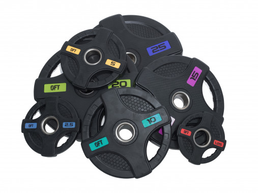 Диск олимпийский обрезиненный черный с двумя хватами 10 кг Original Fit.Tools ф50 мм Диск олимпийский обрезиненный черный с двумя хватами 10 кг Original Fit.Tools ф50 мм