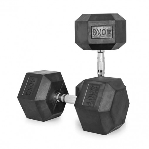 Гантель 40 кг гексагональная VictoryFit VF-H400 обрезиненная Гантель 40 кг гексагональная VictoryFit VF-H400 обрезиненная