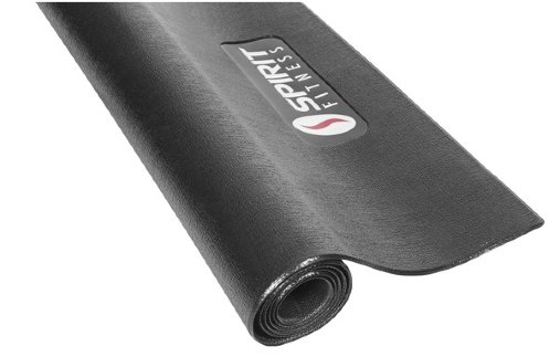 Прочный и стильный коврик для тренажеров выполнен из качественного эластичного материала для защиты любого напольного покрытия