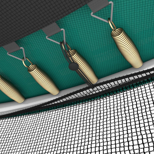 Батут с внутренней сеткой и лестницей UNIX line 16 ft (4.88 м) SUPREME GAME (зеленый) + нижняя сеть