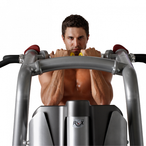 Подтягивание, отжимание с помощью, на прямых ногах. Гравитрон HOIST ROC-IT RS-1700 черный