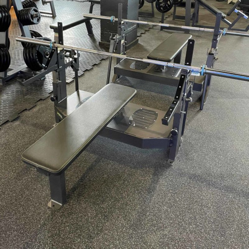 Скамья-стойка домкратная для жима лежа со страховочными упорами DHZ Olimpic Bench A3146 Скамья-стойка домкратная для жима лежа со страховочными упорами DHZ Olimpic Bench A3146